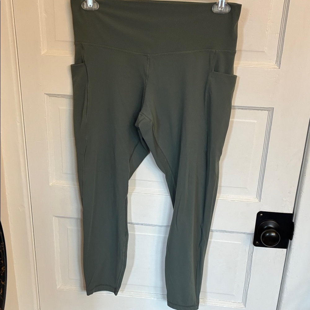 251 High-Rise Olive/Sage Green Performance Leggings with Side Pockets